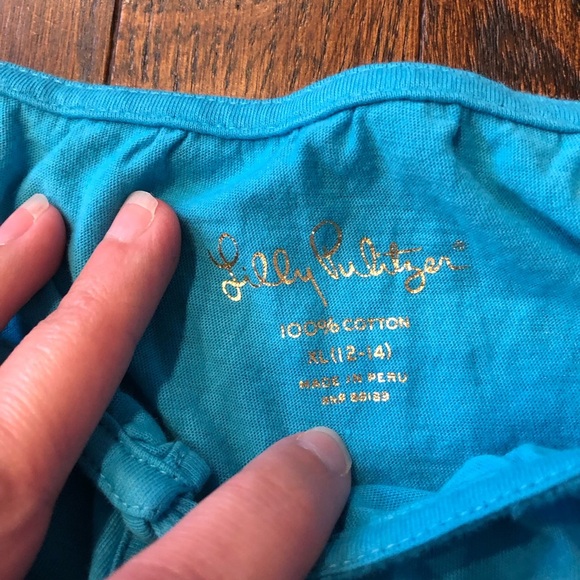 Lilly Pulitzer Girls XL (12-14) Layne Blue Knit Cold Shoulder Top - EUC! - Picture 7 of 11